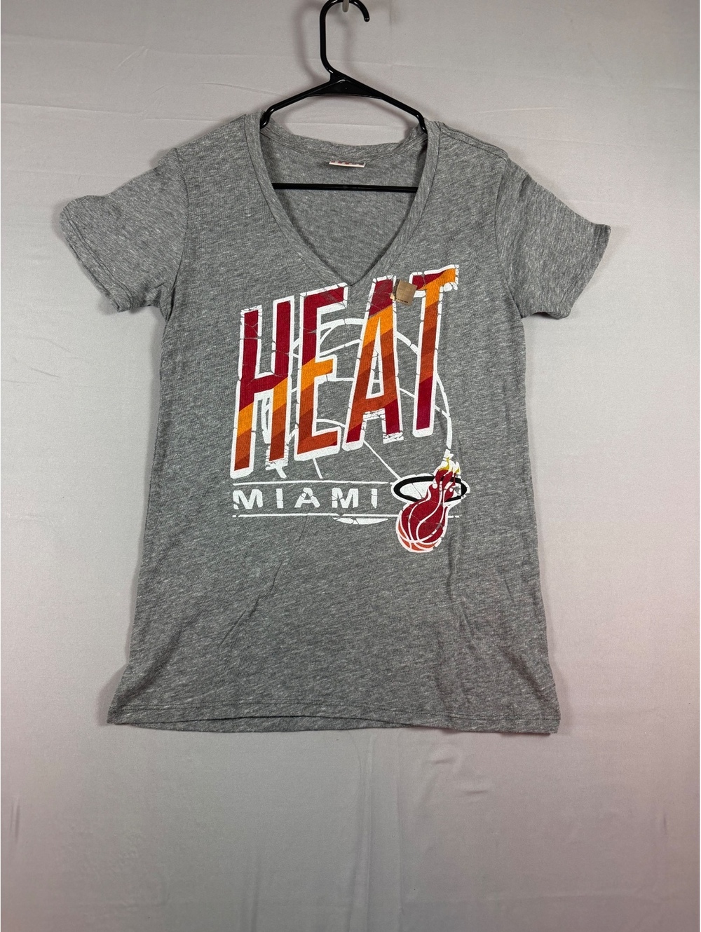 Junk Food Miami Heat NBA Woman’s Gray V-NeckGraphic